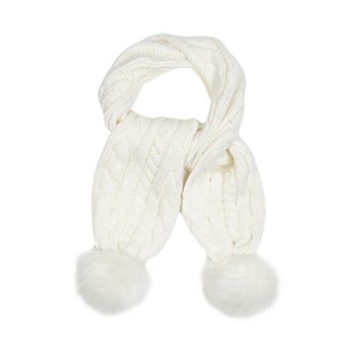 J by Jasper Conran Girls' cream cable knit scarf